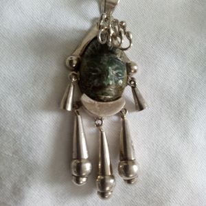 Mexican 925 Stone tribal pendant